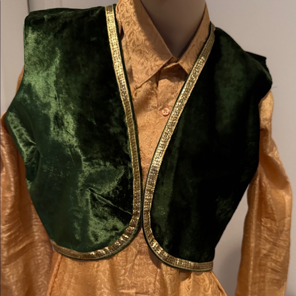 Brand New Women’s/Kids Punjabi Green Velvet Vest